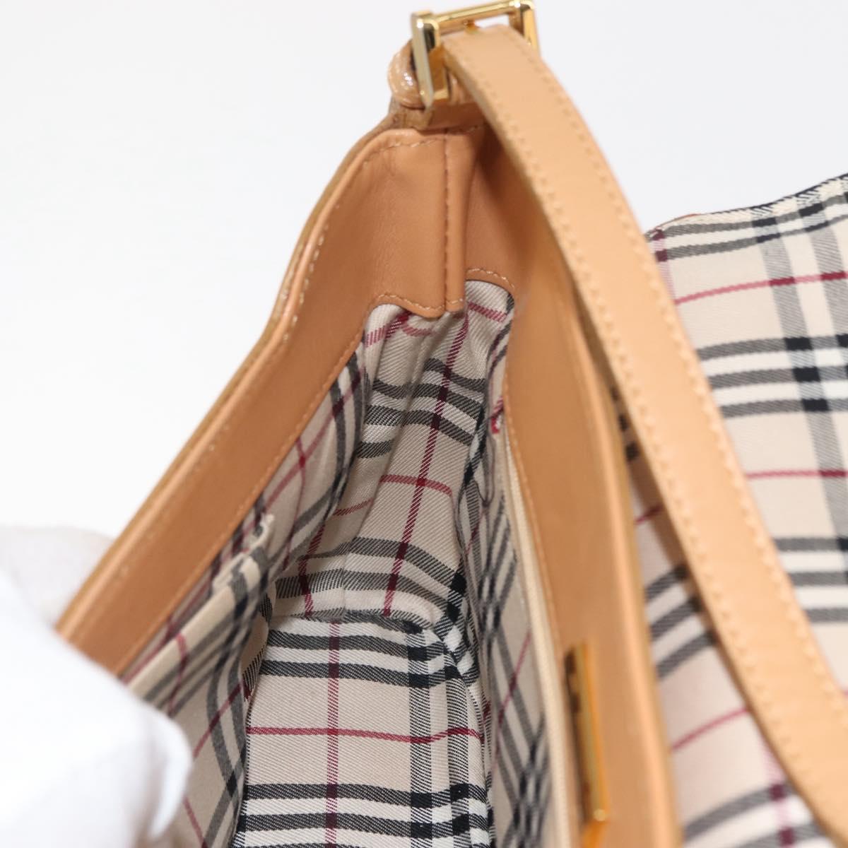BURBERRY Shoulder Bag Leather Beige Auth ep11052