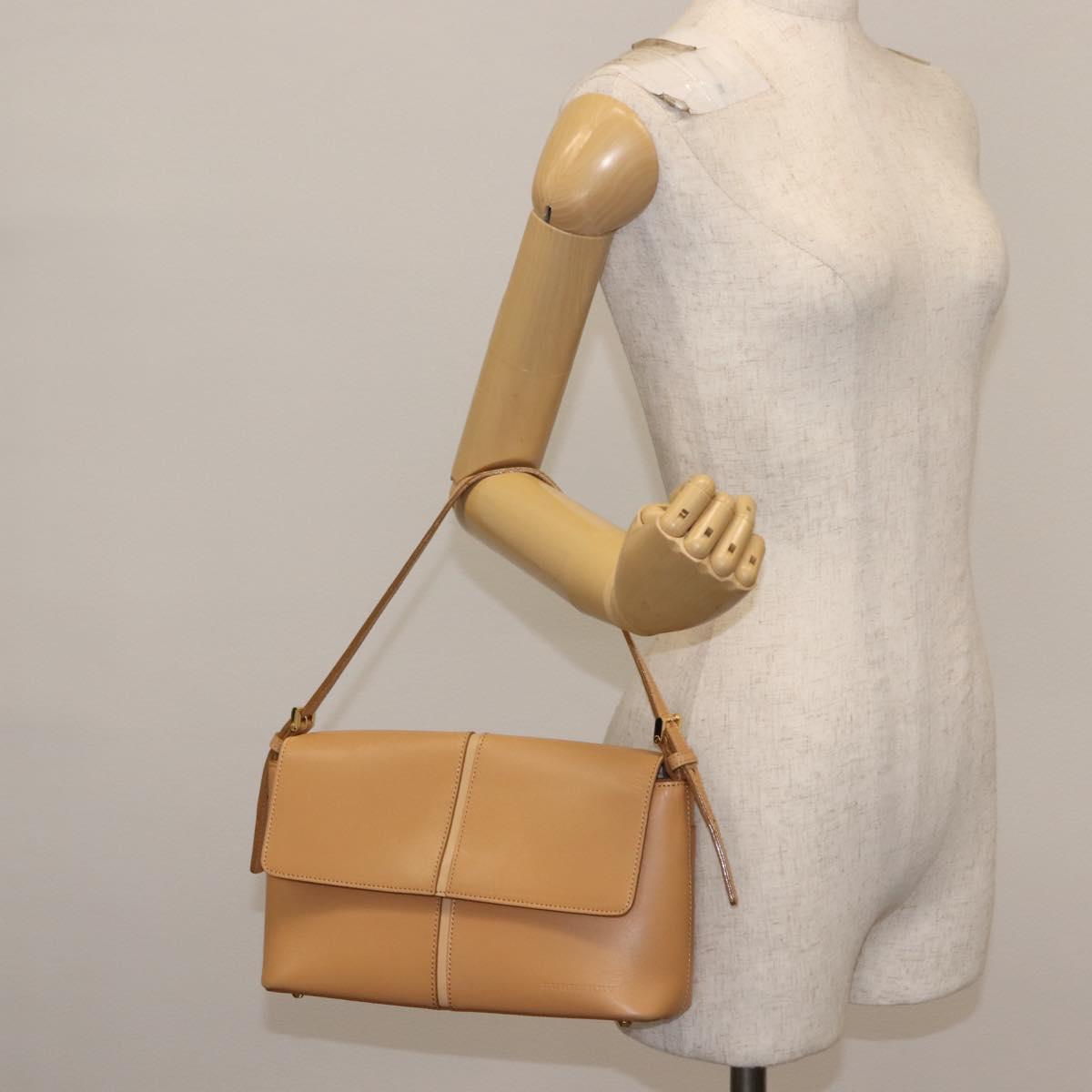 BURBERRY Shoulder Bag Leather Beige Auth ep11052