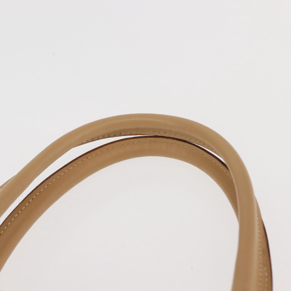 GUCCI GG Canvas Jackie Hand Bag Canvas Leather White Beige Auth ep11053