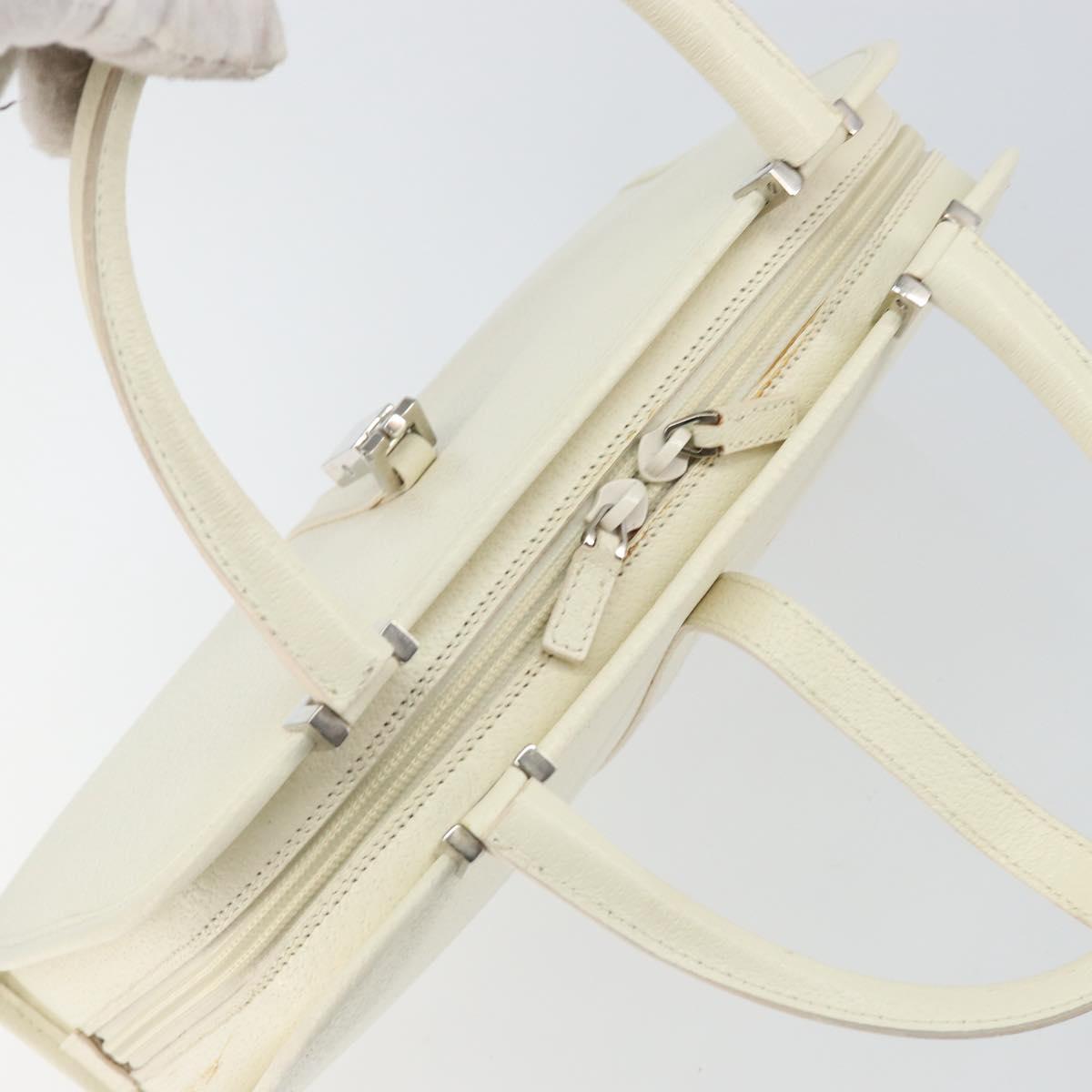 GUCCI Jackie Hand Bag Leather White Auth ep11054