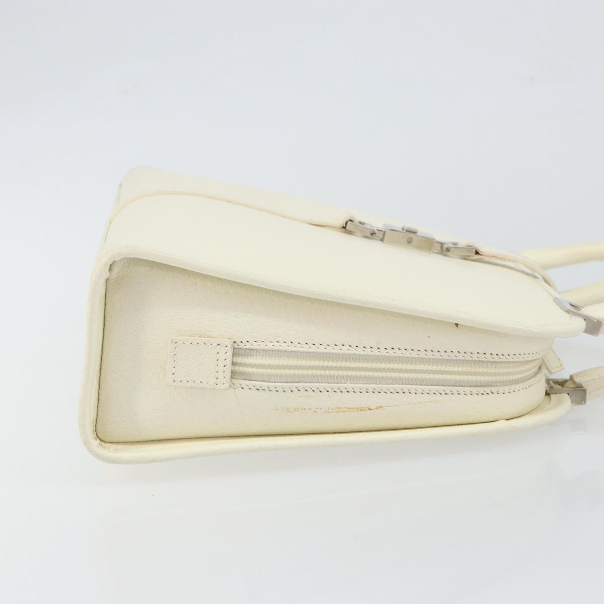 GUCCI Jackie Hand Bag Leather White Auth ep11054