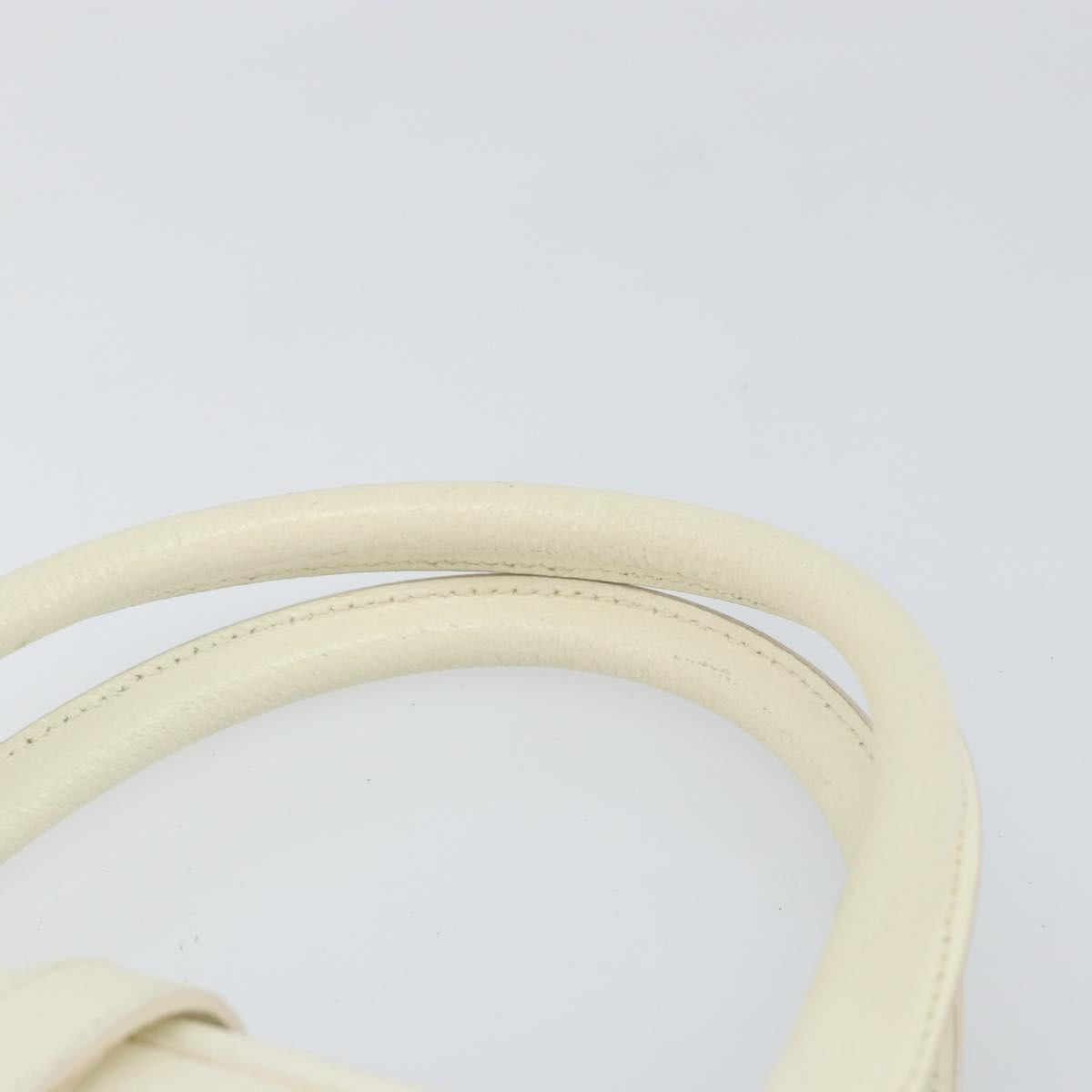 GUCCI Jackie Hand Bag Leather White Auth ep11054