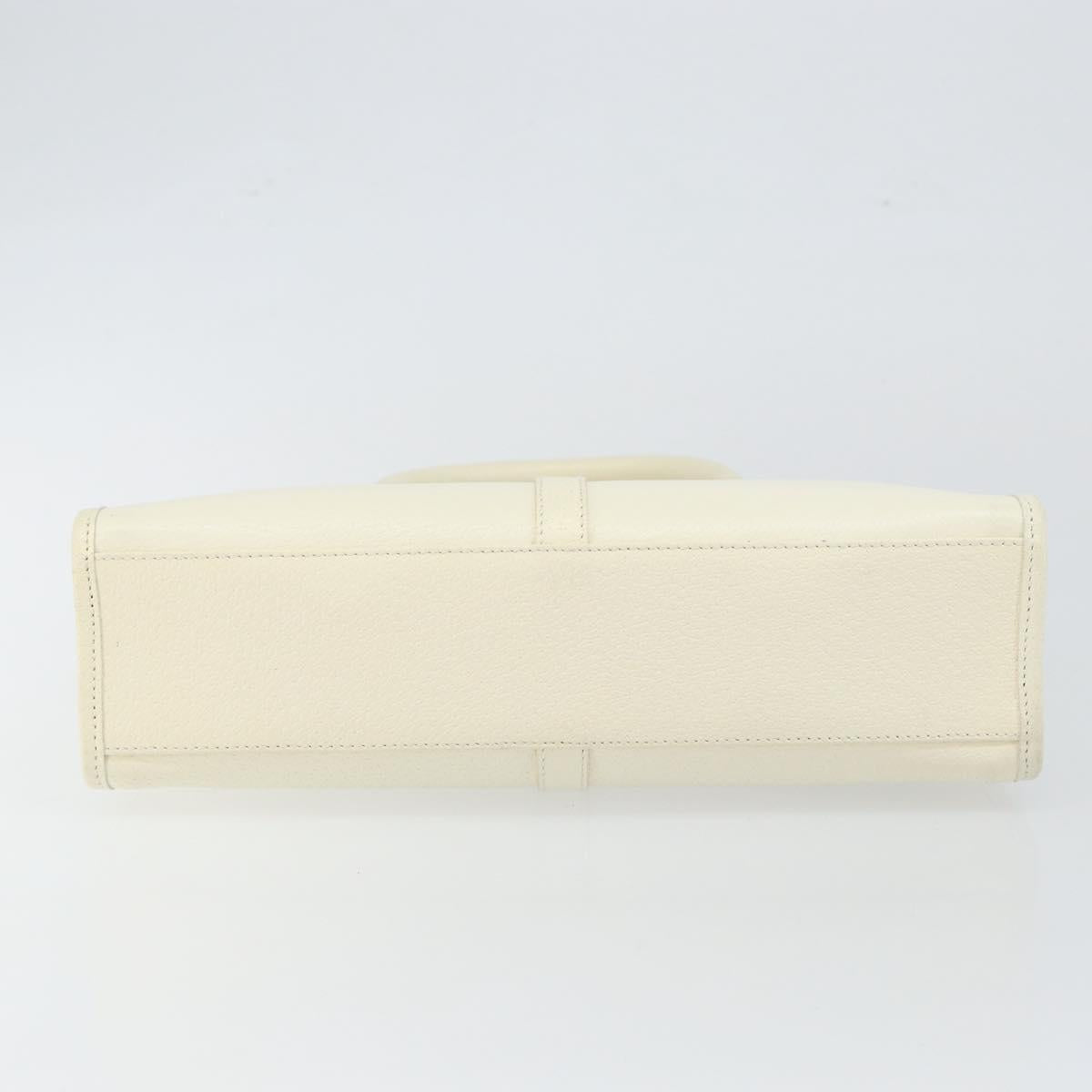 GUCCI Jackie Hand Bag Leather White Auth ep11054