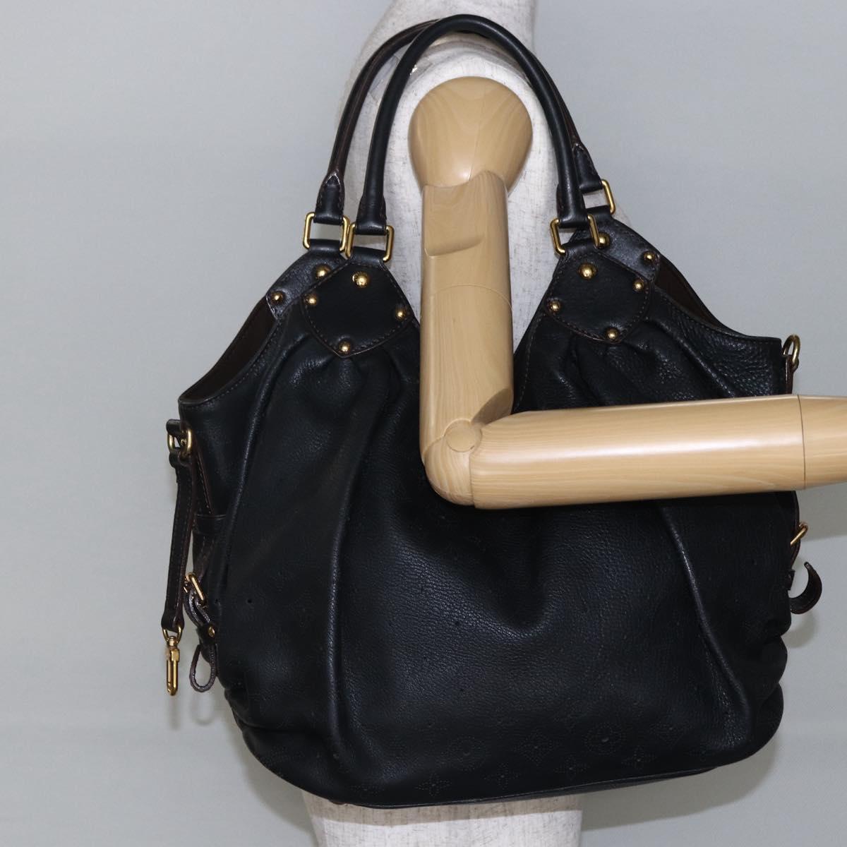 LOUIS VUITTON Monogram Mahina L Shoulder Bag Black M95765 LV Auth ep11059