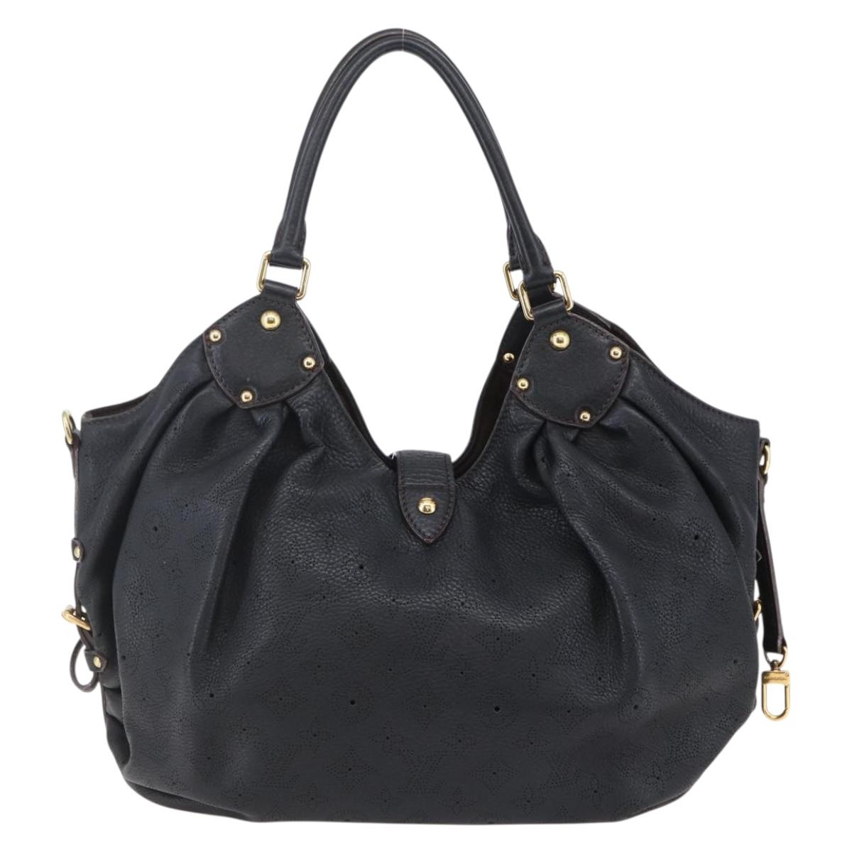 LOUIS VUITTON Monogram Mahina L Shoulder Bag Black M95765 LV Auth ep11059