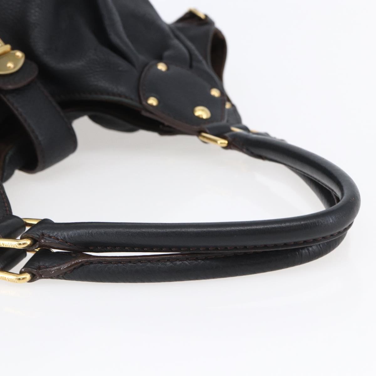 LOUIS VUITTON Monogram Mahina L Shoulder Bag Black M95765 LV Auth ep11059
