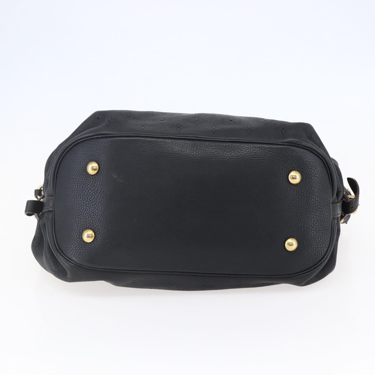 LOUIS VUITTON Monogram Mahina L Shoulder Bag Black M95765 LV Auth ep11059
