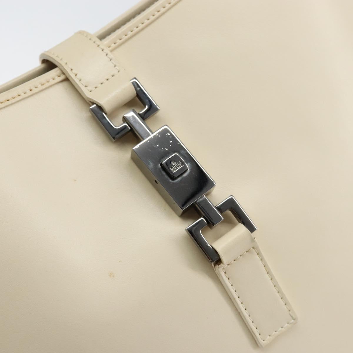GUCCI Jackie Shoulder Bag Leather White Auth ep11062