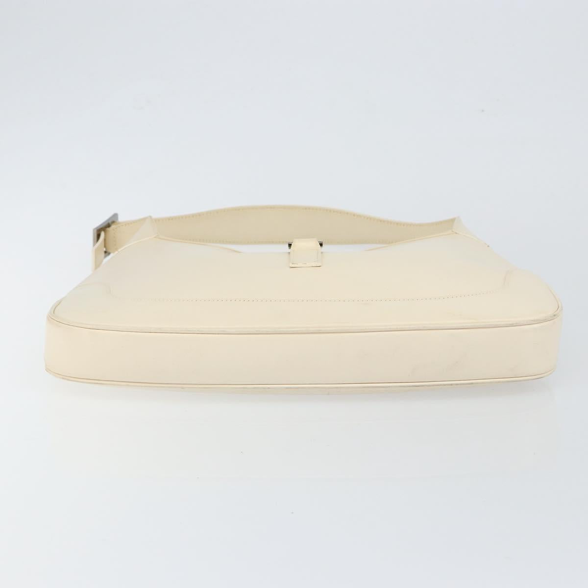 GUCCI Jackie Shoulder Bag Leather White Auth ep11062