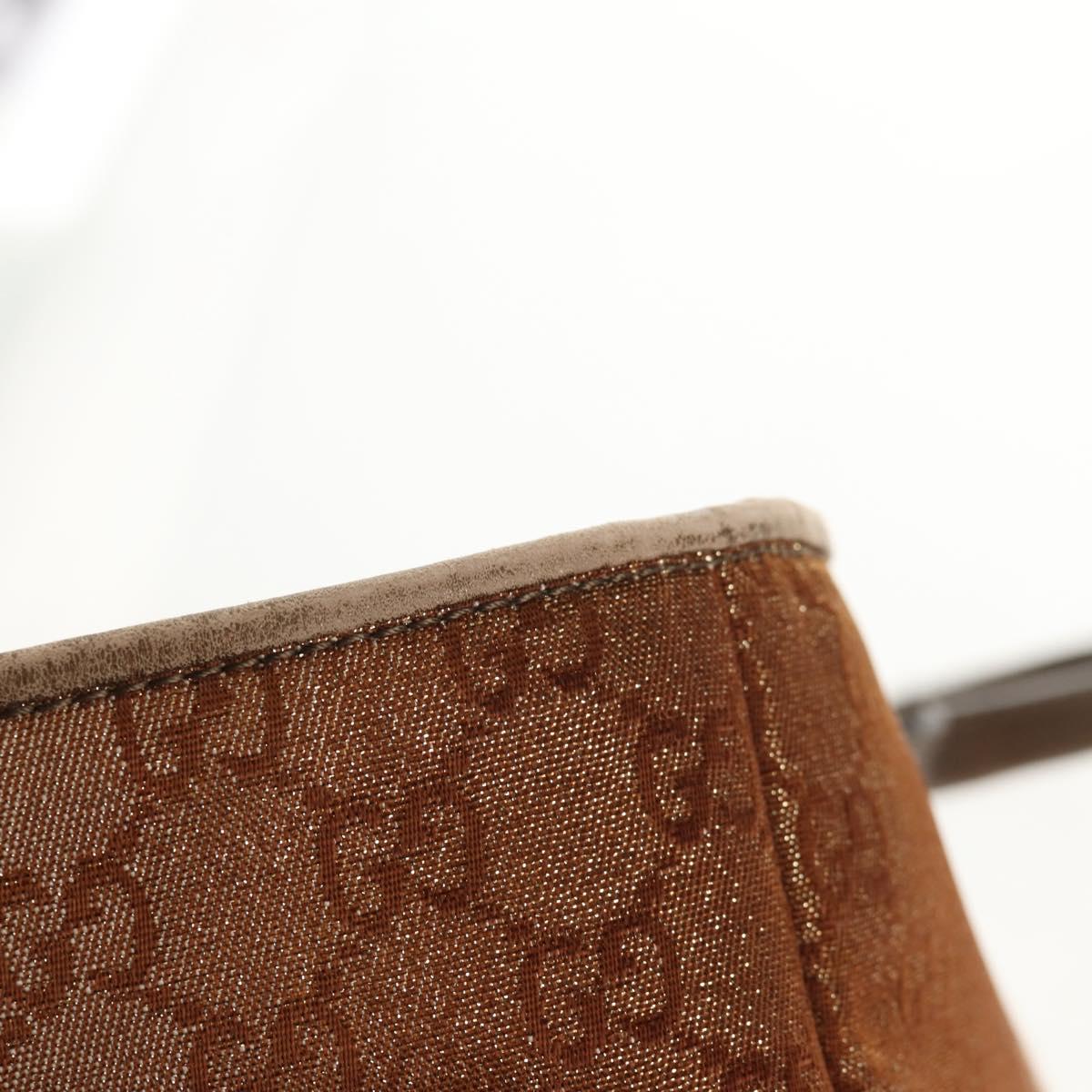 GUCCI GG Canvas Tote Bag Brown Gold Tone Auth ep11063