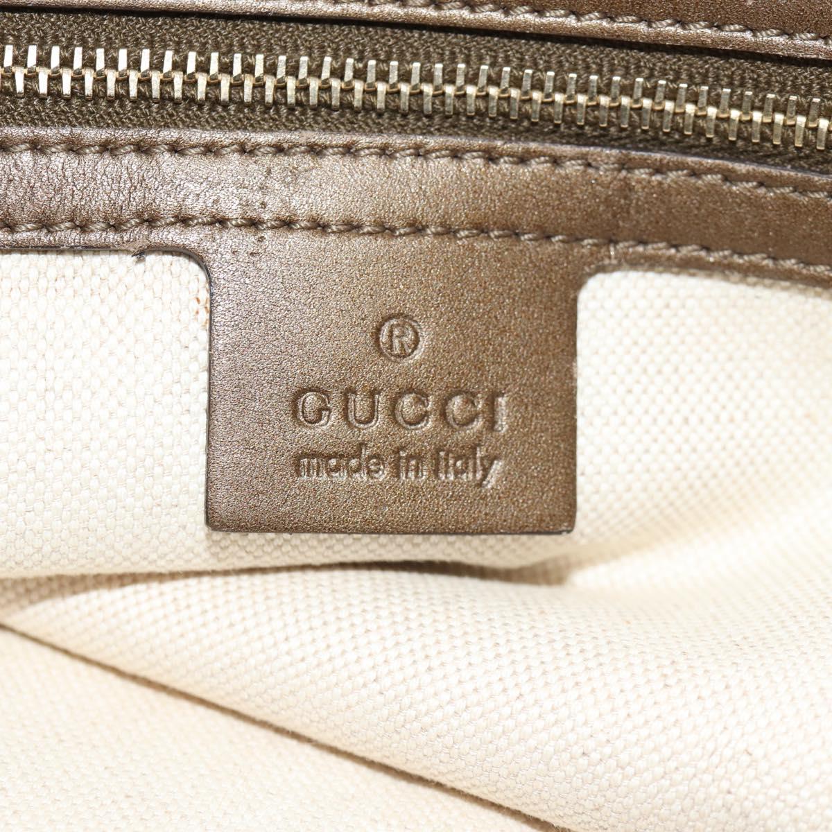 GUCCI GG Canvas Tote Bag Brown Gold Tone Auth ep11063