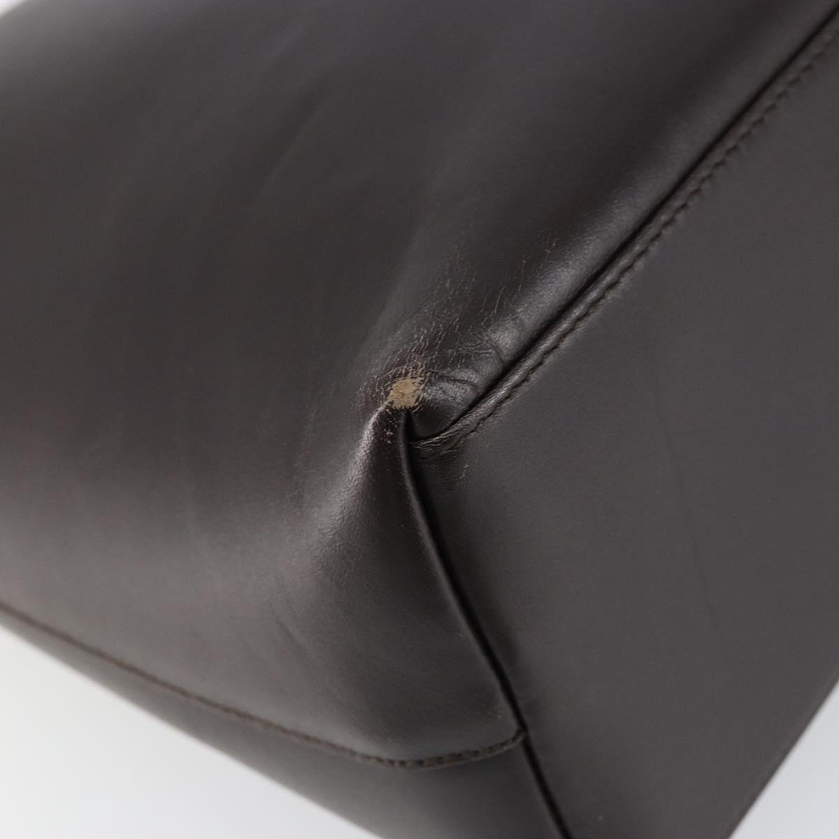 GUCCI Bamboo Shoulder Bag Leather Brown Auth ep11065