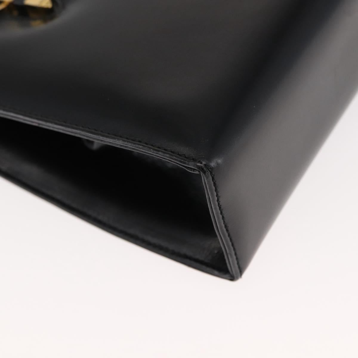 GUCCI Hand Bag Leather Black Auth ep11069