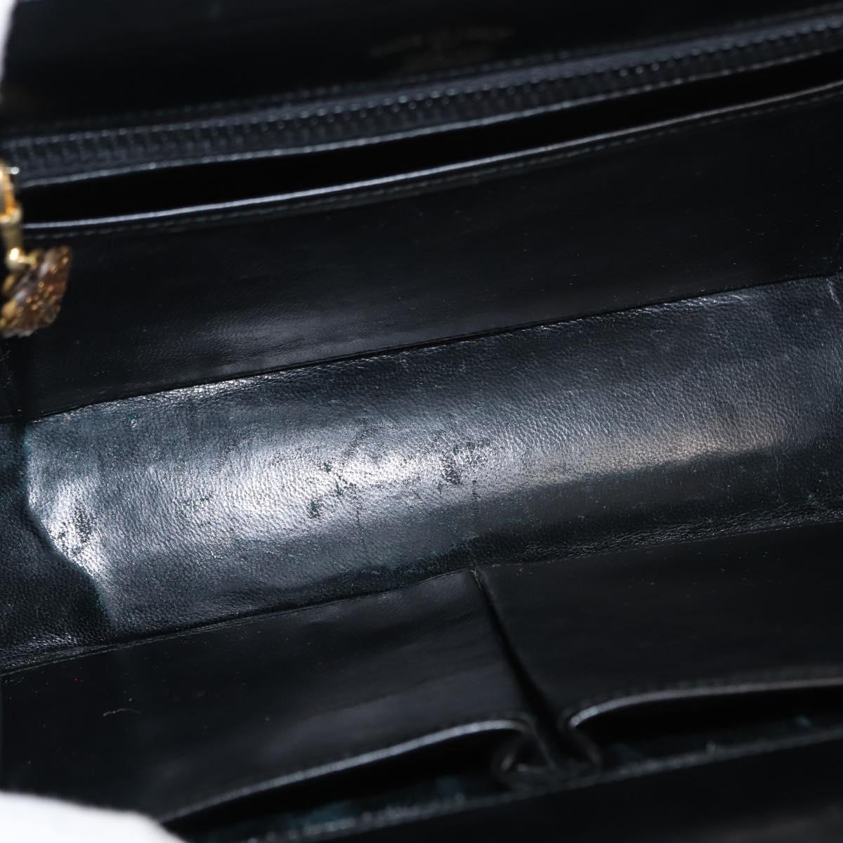 GUCCI Hand Bag Leather Black Auth ep11069