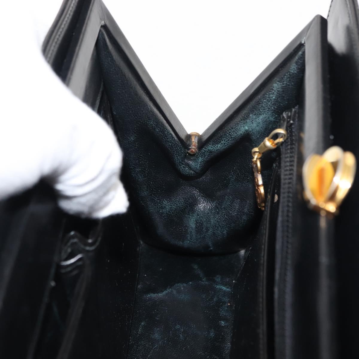 GUCCI Hand Bag Leather Black Auth ep11069