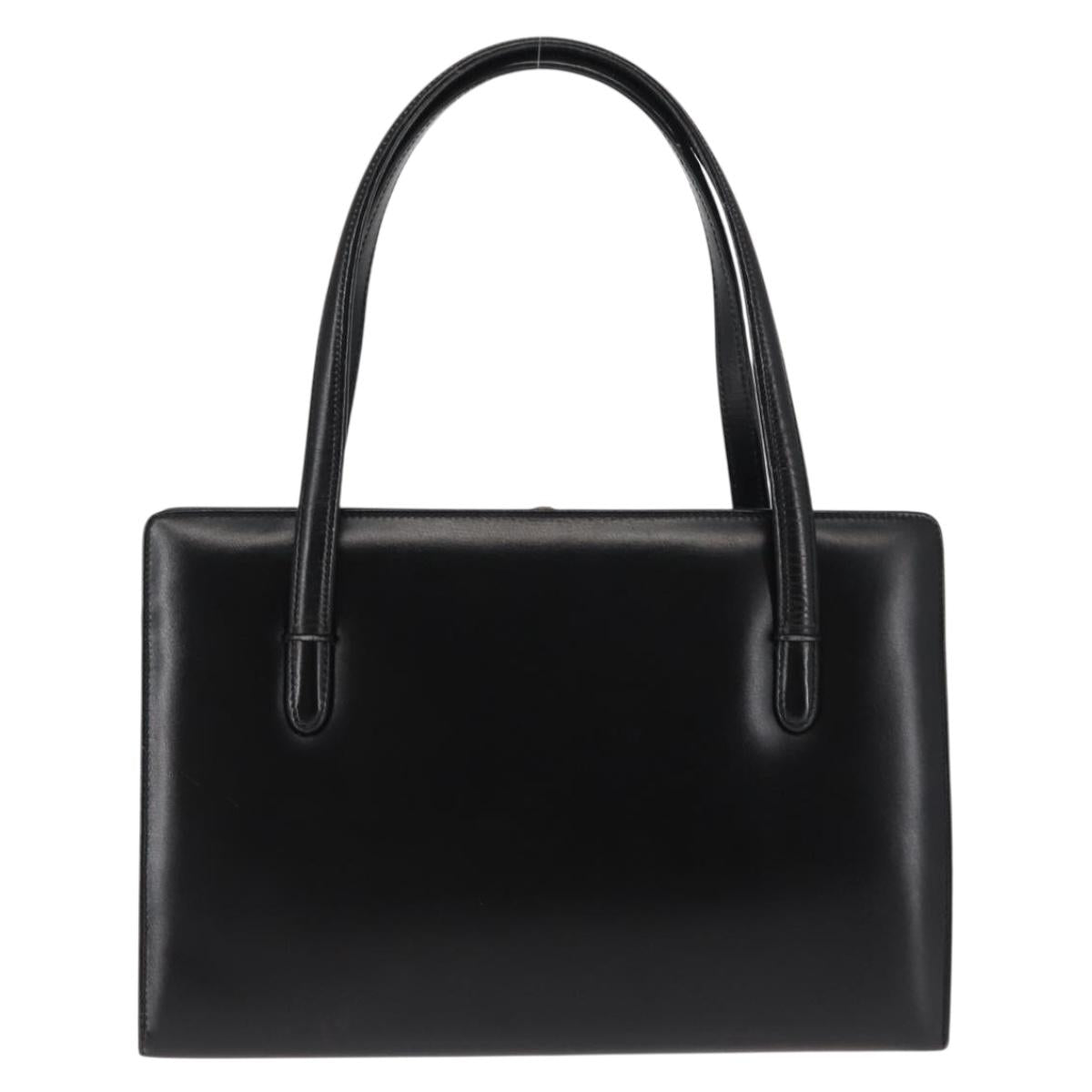GUCCI Hand Bag Leather Black Auth ep11069