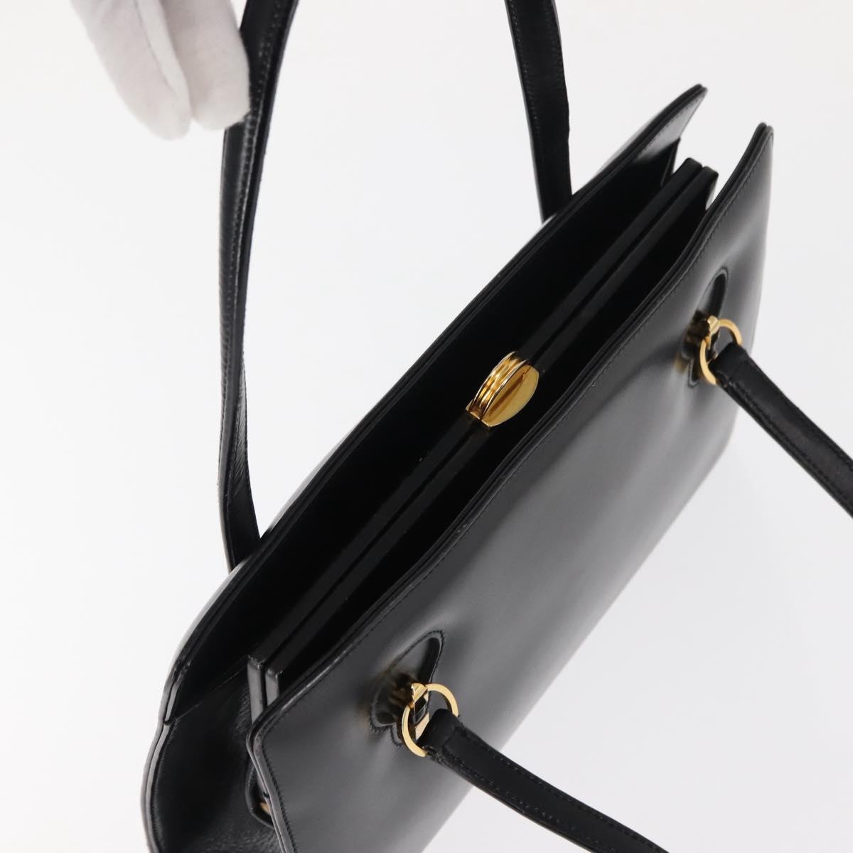 GUCCI Hand Bag Leather Black Auth ep11069