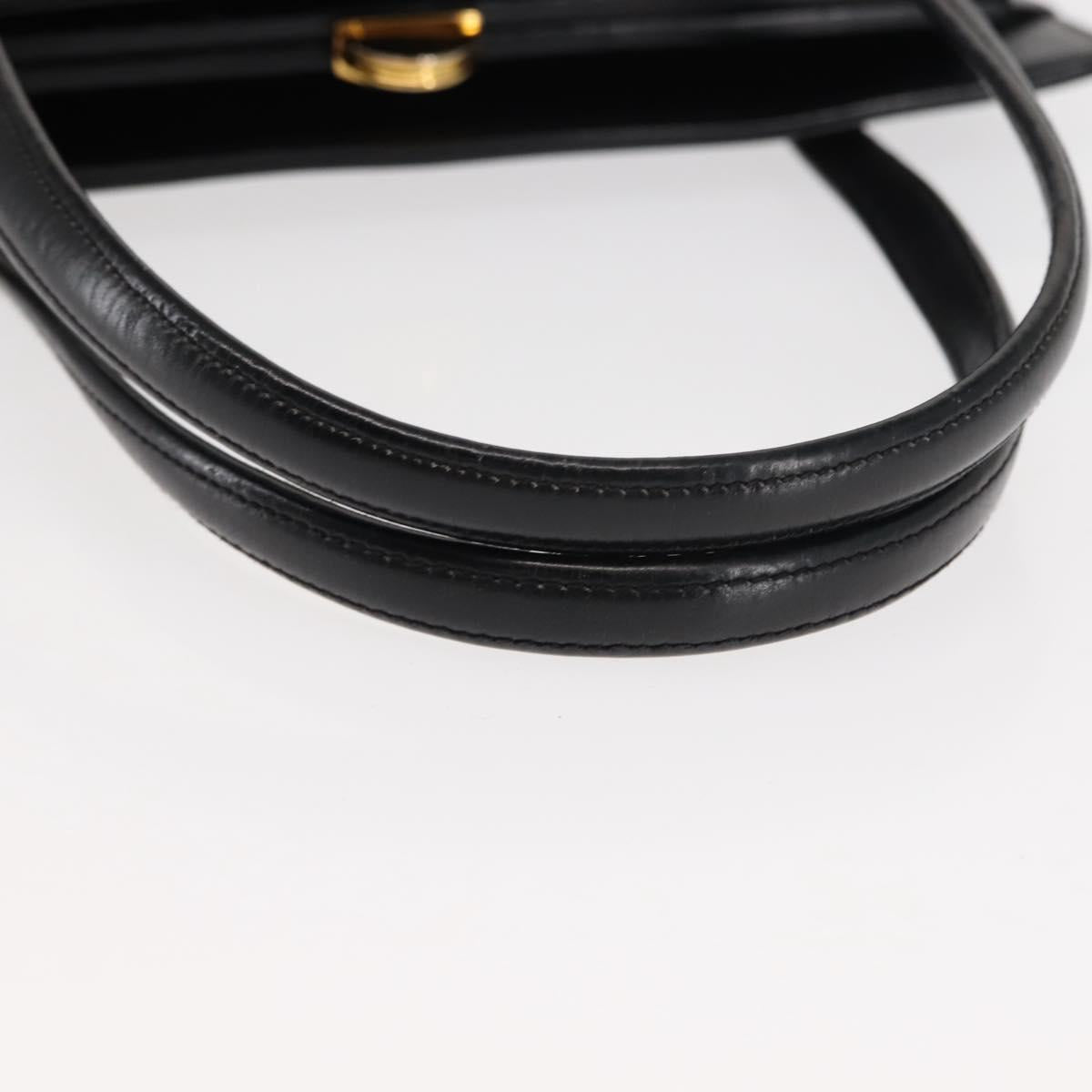 GUCCI Hand Bag Leather Black Auth ep11069