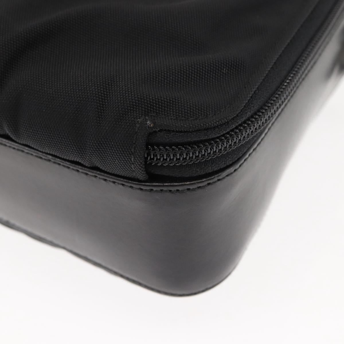 GUCCI Shoulder Bag Nylon Leather Black Auth ep11070