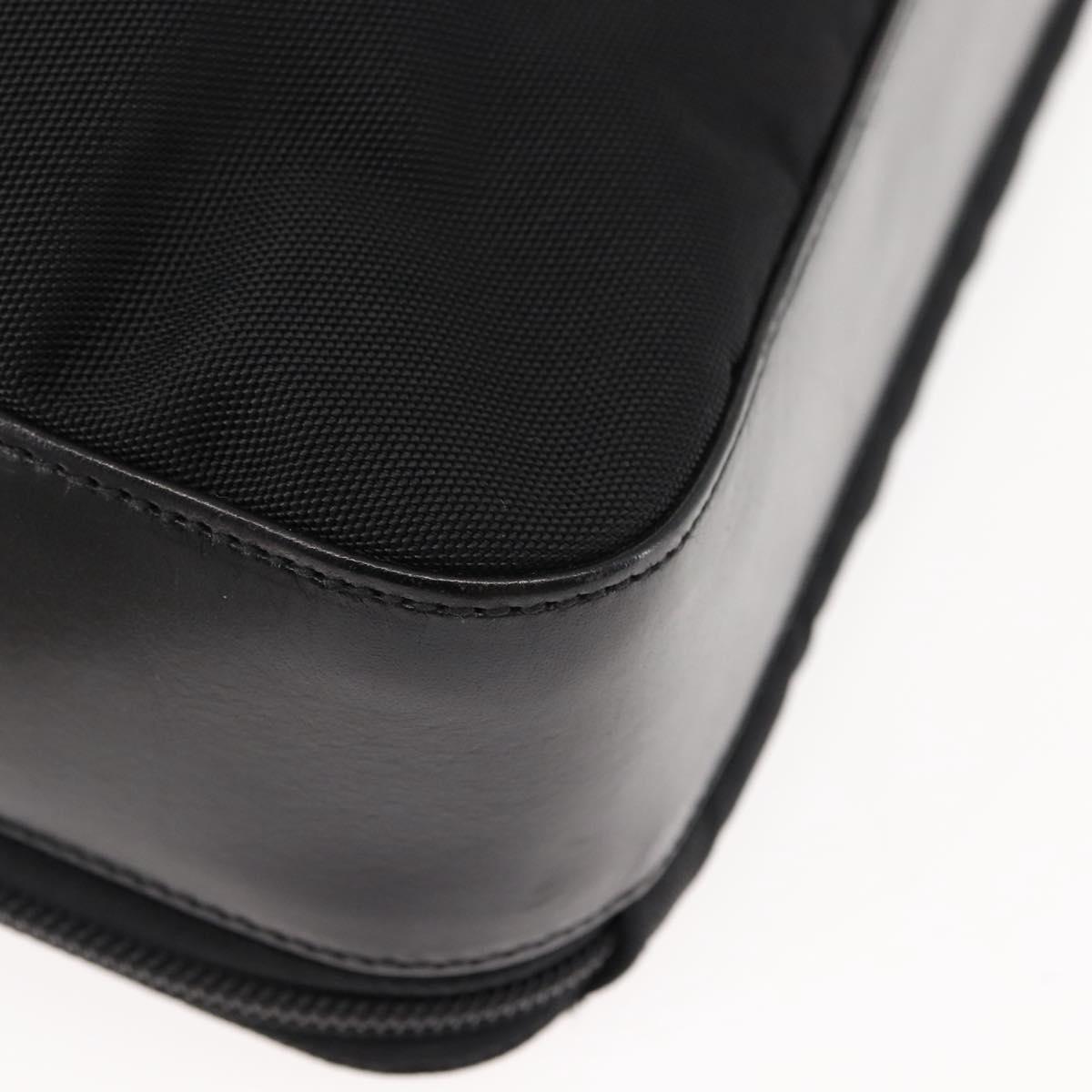 GUCCI Shoulder Bag Nylon Leather Black Auth ep11070