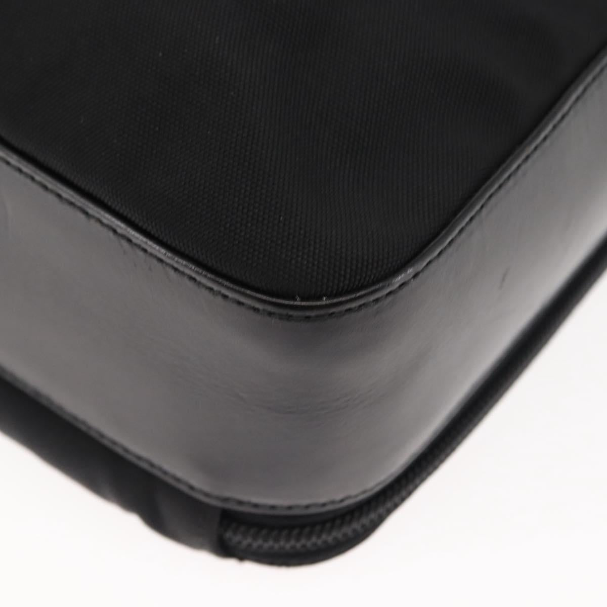 GUCCI Shoulder Bag Nylon Leather Black Auth ep11070