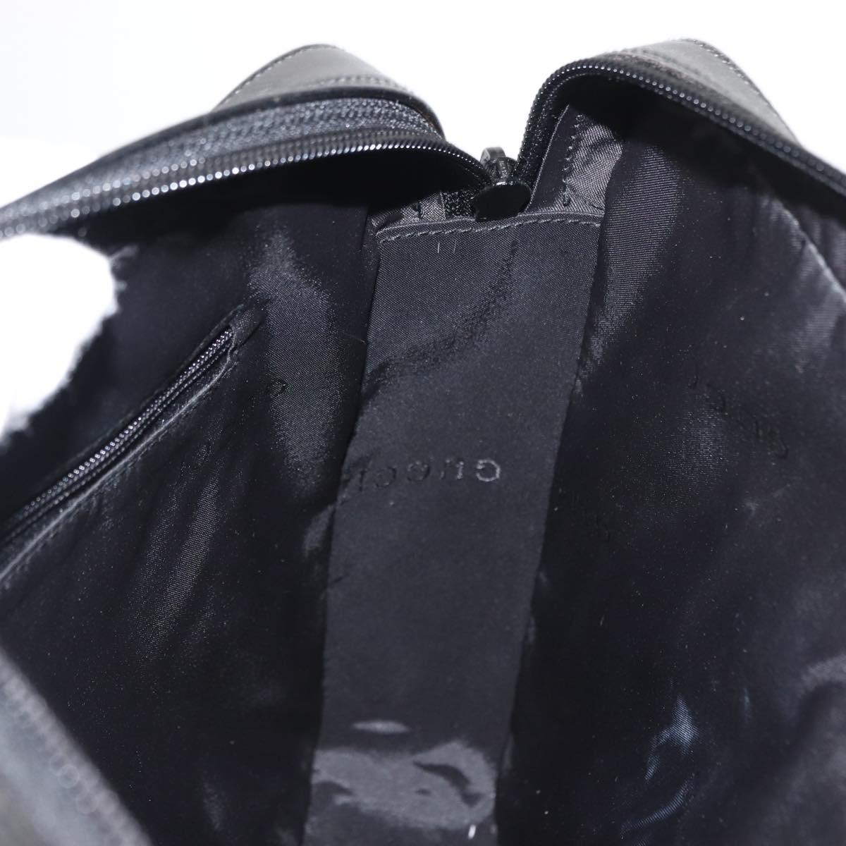 GUCCI Shoulder Bag Nylon Leather Black Auth ep11070