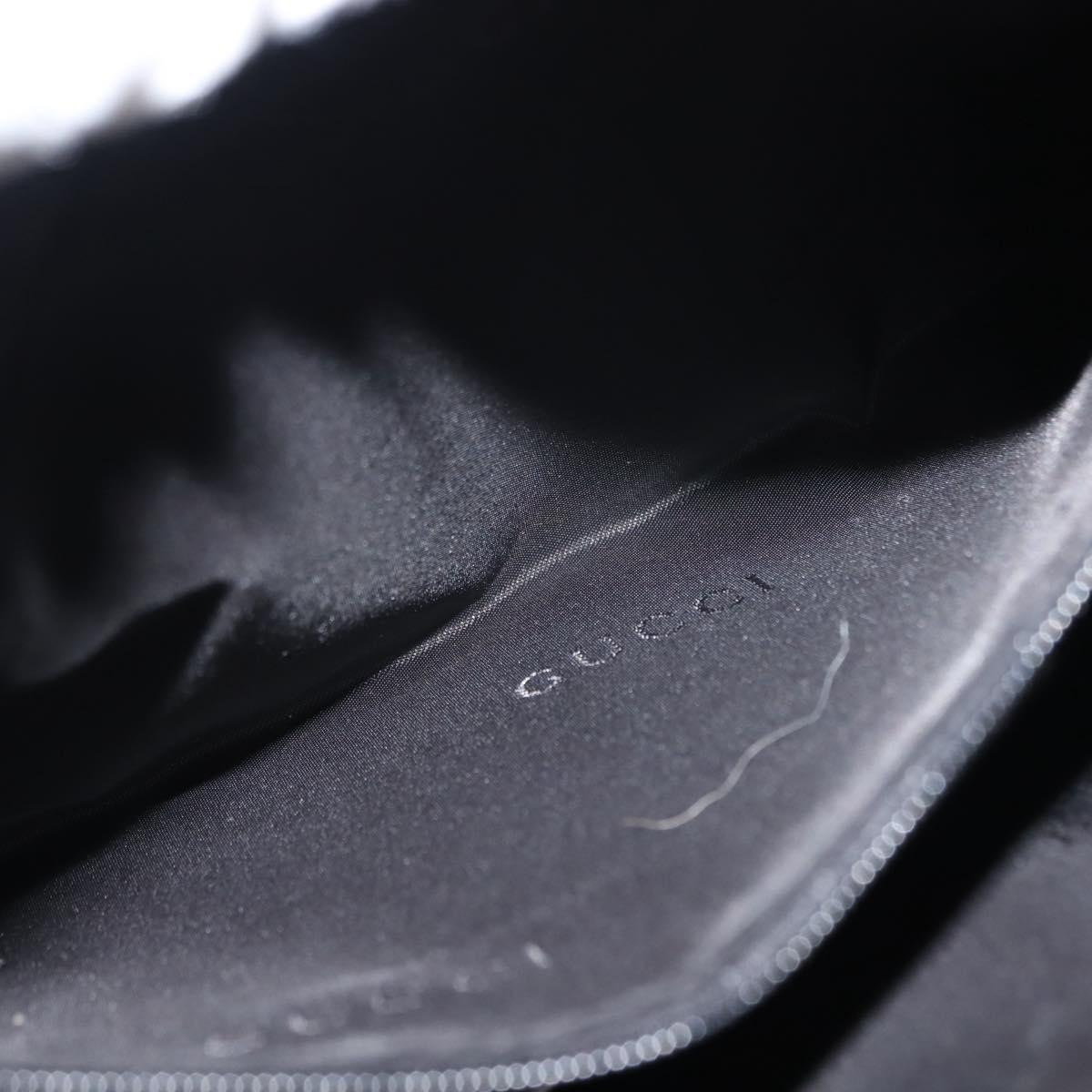 GUCCI Shoulder Bag Nylon Leather Black Auth ep11070