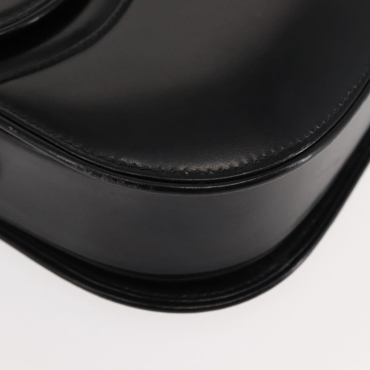 GUCCI Shoulder Bag Leather Black Auth ep11071