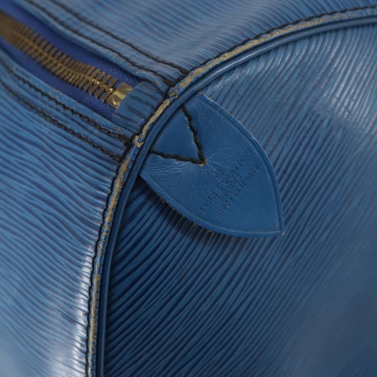 LOUIS VUITTON Epi Keepall 50 Boston Bag Blue M42965 LV Auth ep11073