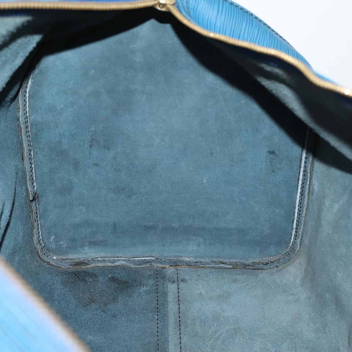 LOUIS VUITTON Epi Keepall 50 Boston Bag Blue M42965 LV Auth ep11073