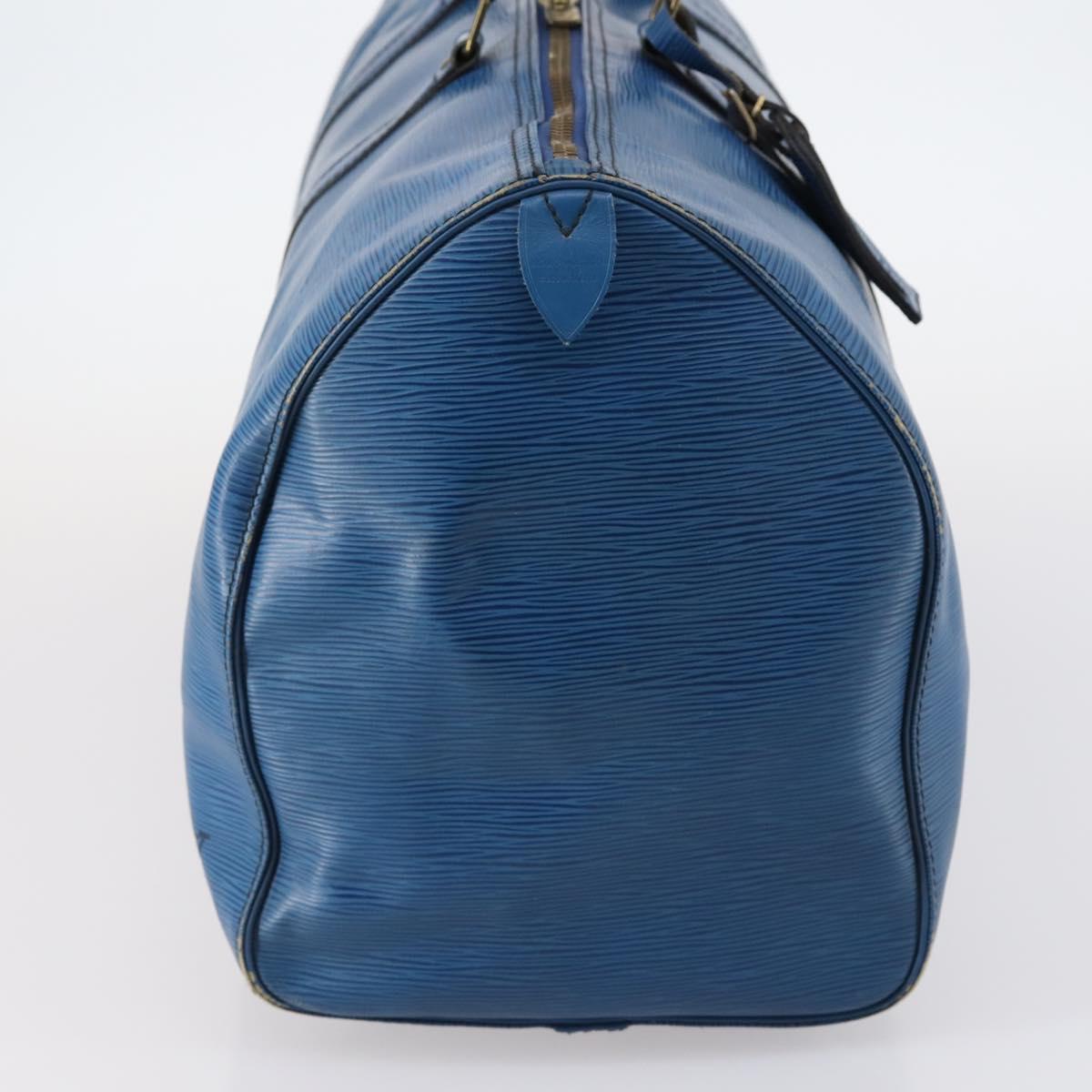 LOUIS VUITTON Epi Keepall 50 Boston Bag Blue M42965 LV Auth ep11073