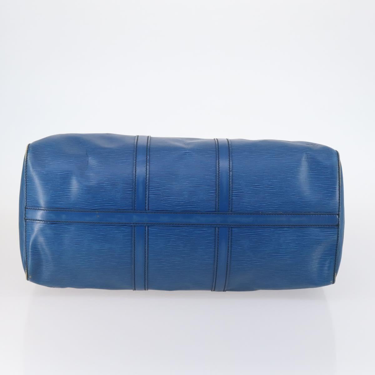 LOUIS VUITTON Epi Keepall 50 Boston Bag Blue M42965 LV Auth ep11073