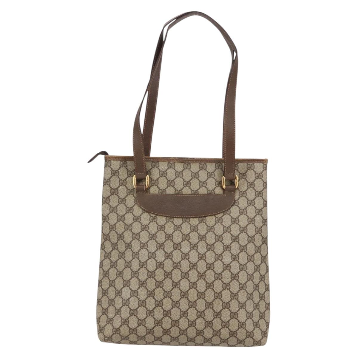 GUCCI GG Supreme Tote Bag PVC Beige Gold 002 39 6130 Auth ep11076