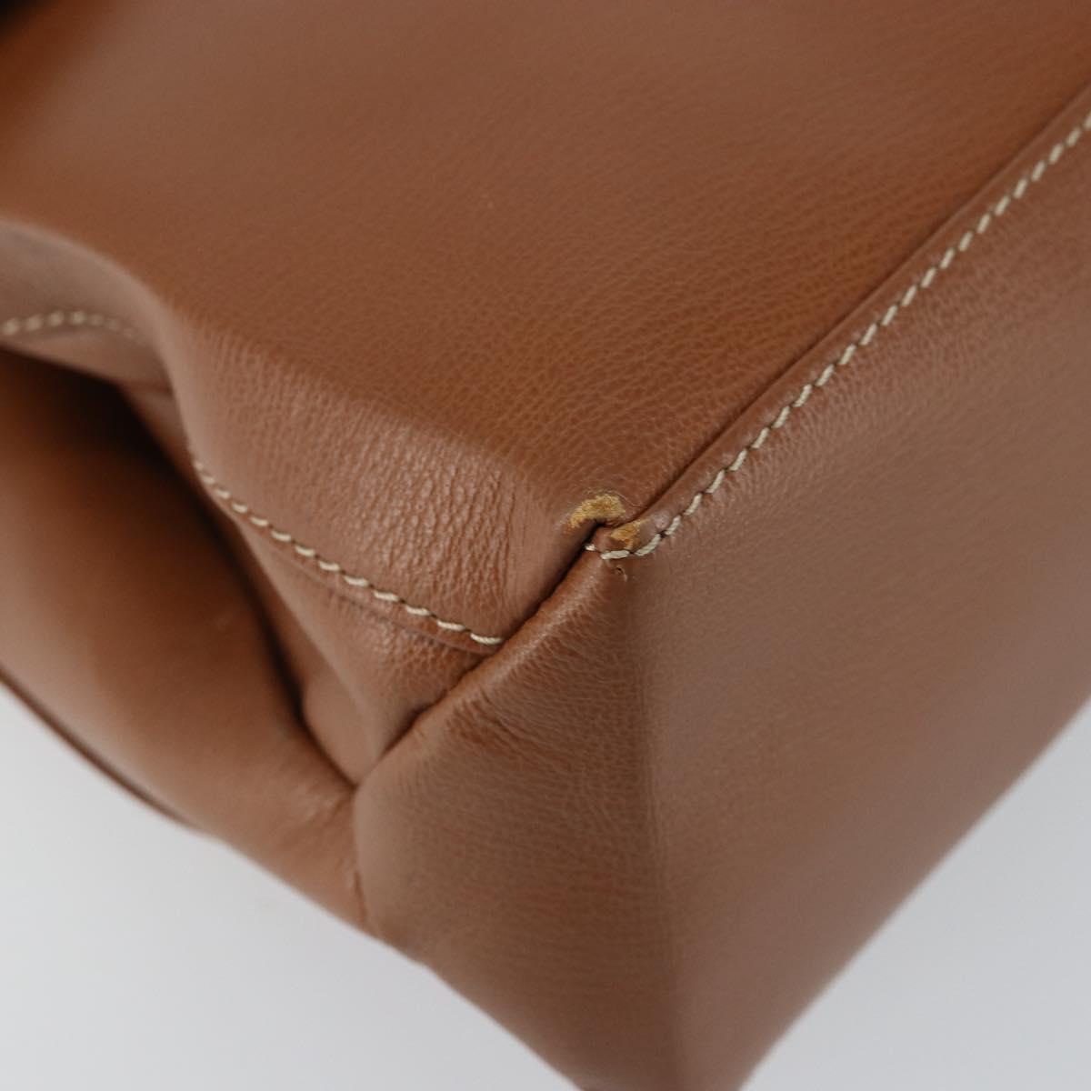 LOEWE Velazquez Hand Bag Suede Leather Brown Gold Auth ep11077