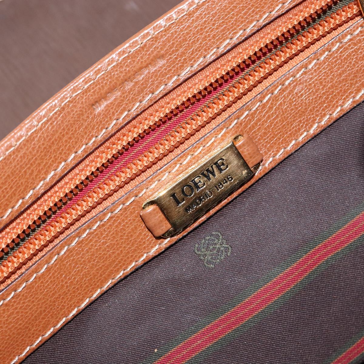 LOEWE Velazquez Hand Bag Suede Leather Brown Gold Auth ep11077