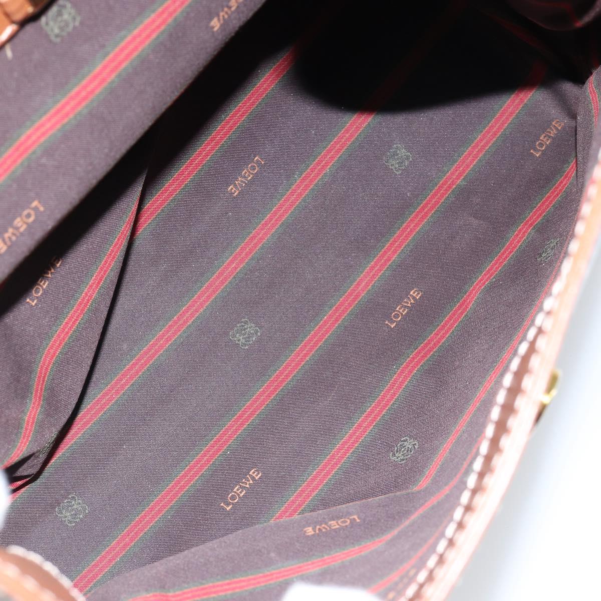 LOEWE Velazquez Hand Bag Suede Leather Brown Gold Auth ep11077