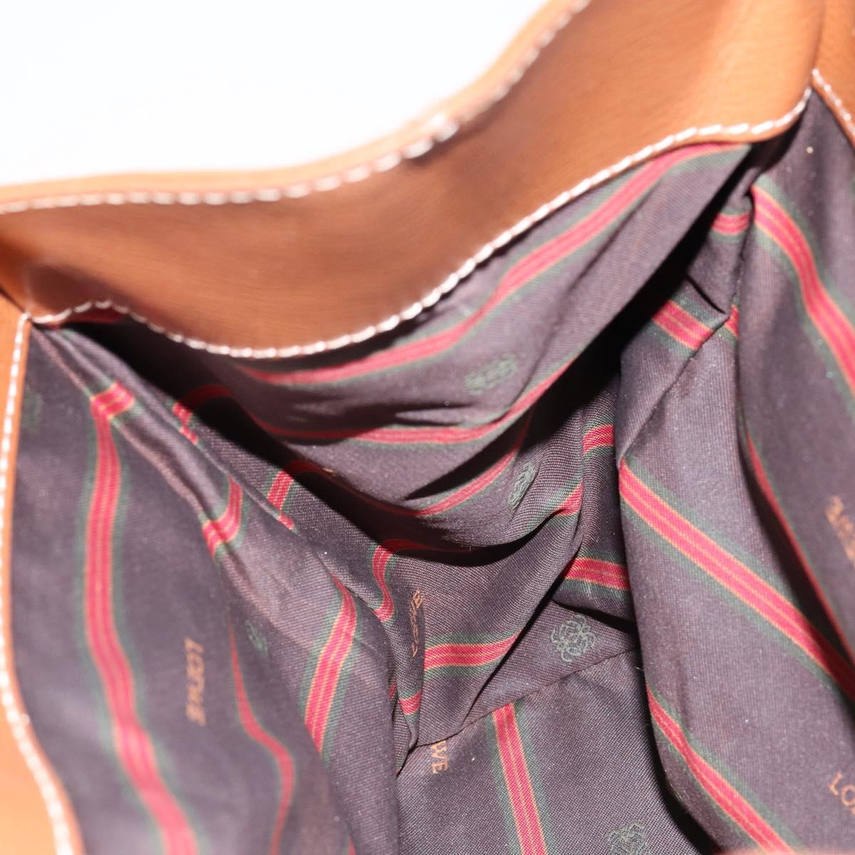 LOEWE Velazquez Hand Bag Suede Leather Brown Gold Auth ep11077