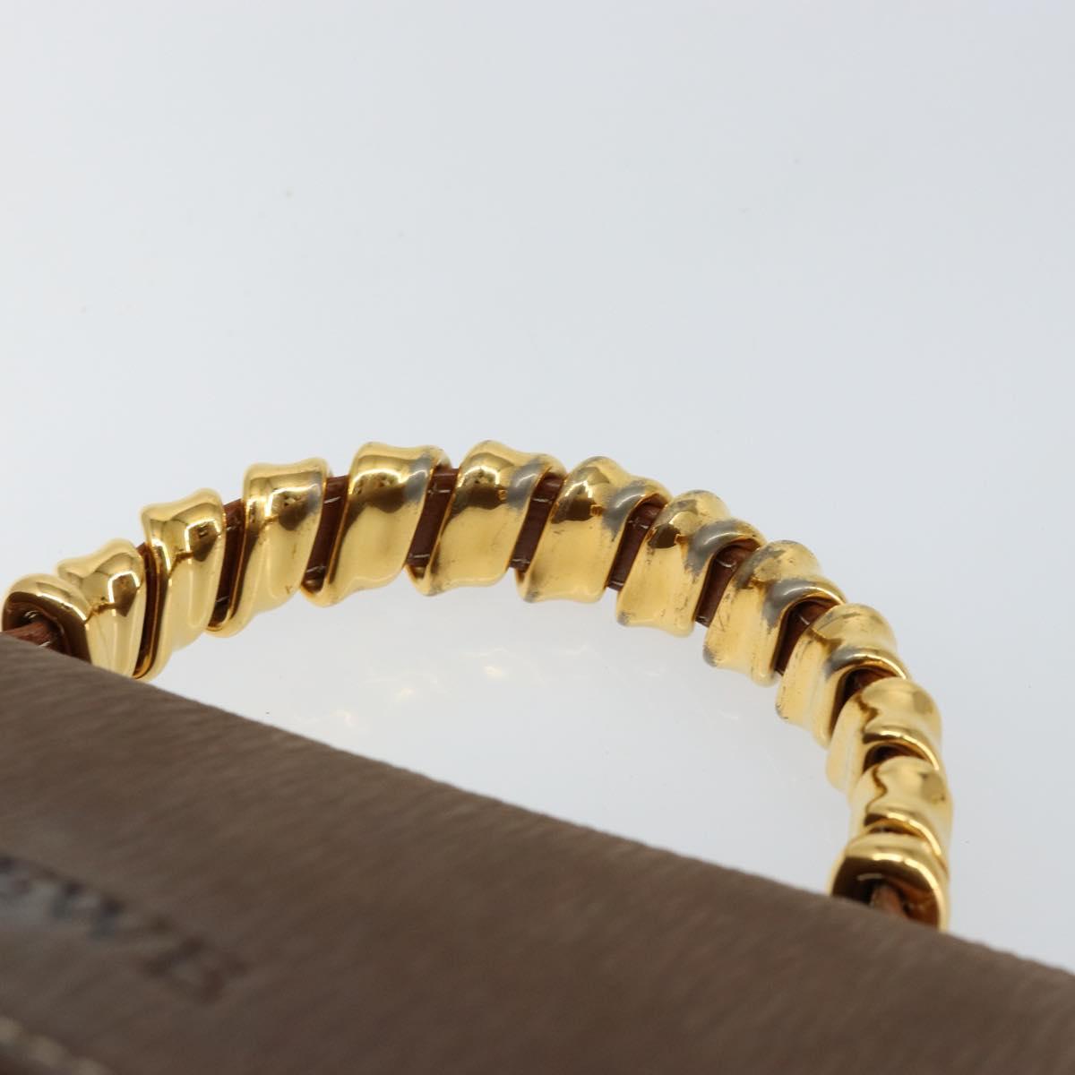 LOEWE Velazquez Hand Bag Suede Leather Brown Gold Auth ep11077