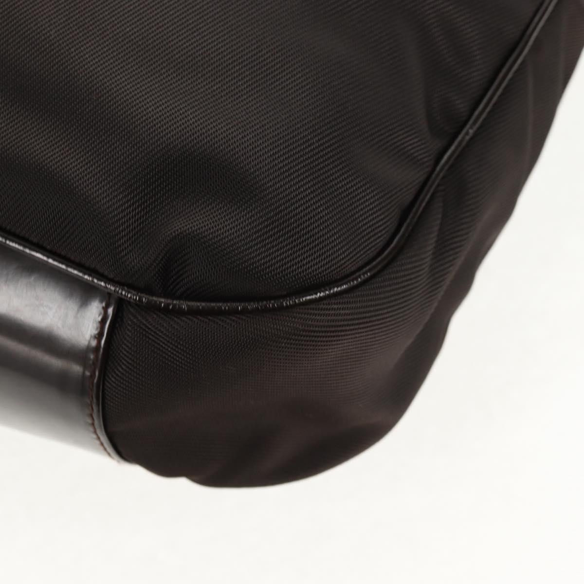 GUCCI Bamboo Hand Bag Nylon 2way Brown Auth ep11084