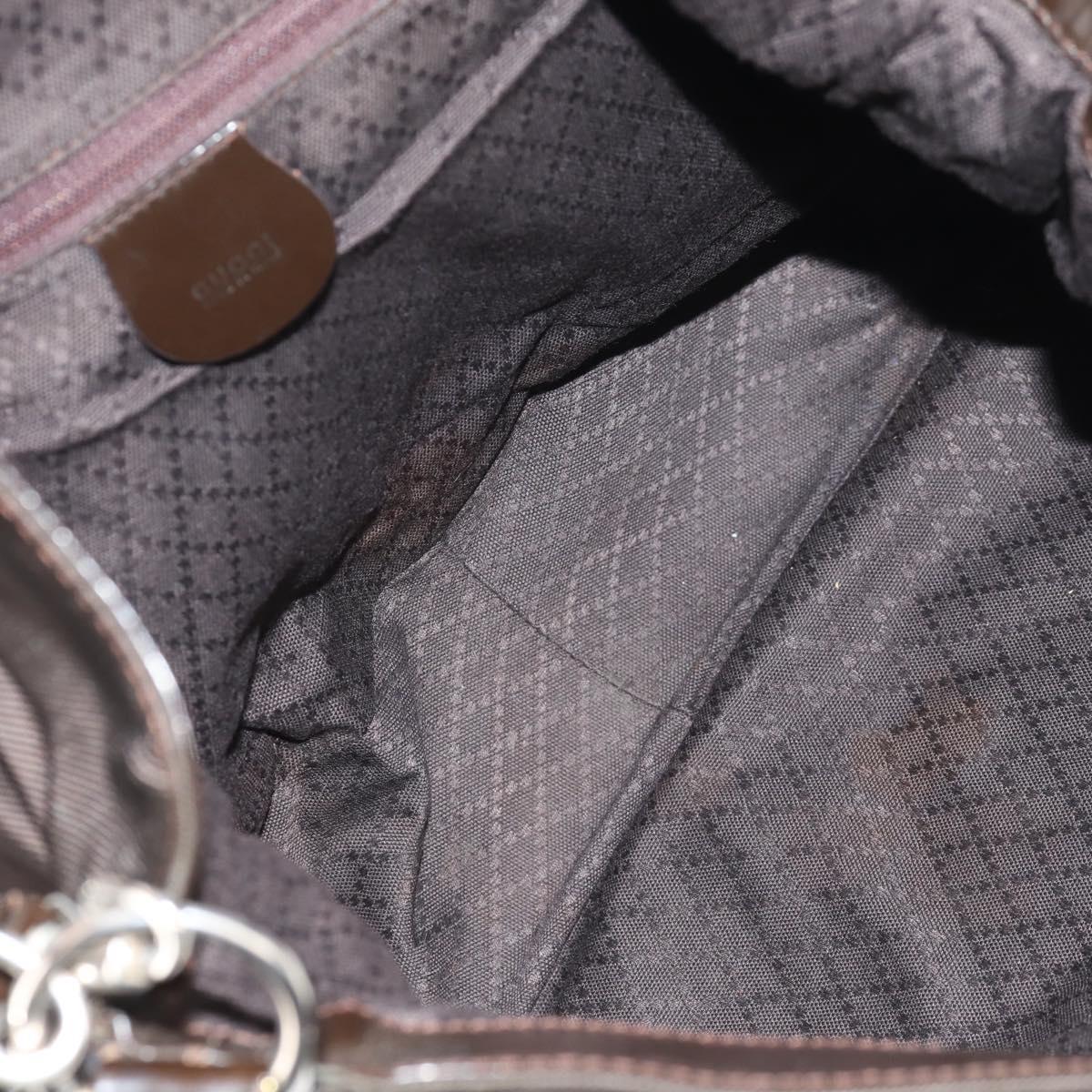 GUCCI Bamboo Hand Bag Nylon 2way Brown Auth ep11084