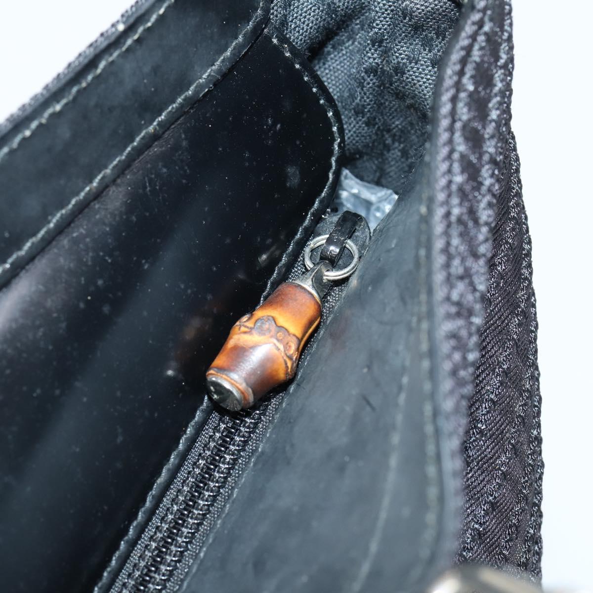 GUCCI Bamboo Hand Bag Nylon 2way Black Auth ep11085