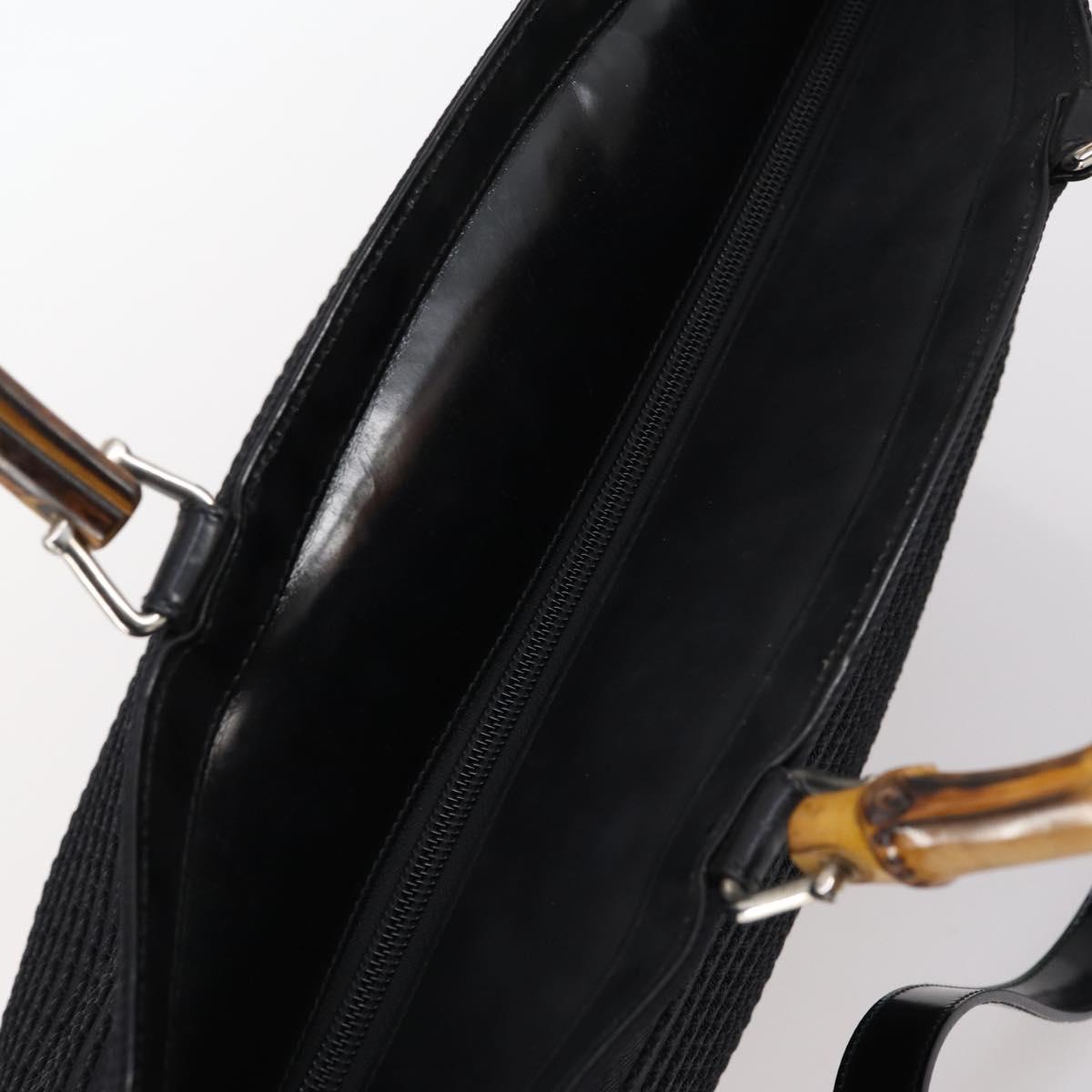 GUCCI Bamboo Hand Bag Nylon 2way Black Auth ep11085
