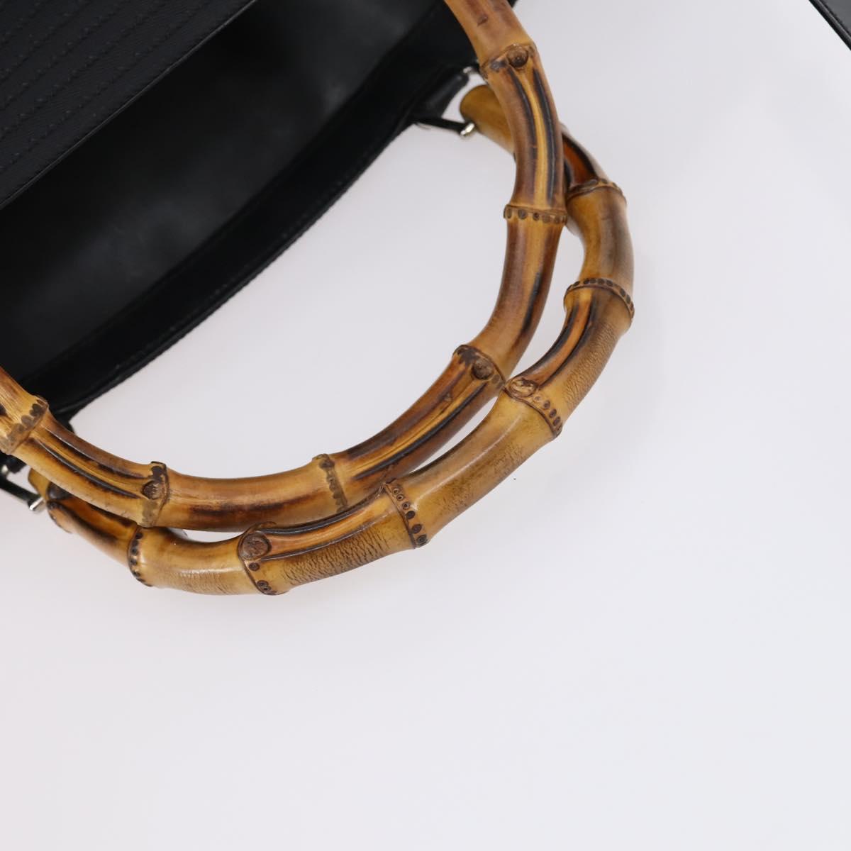 GUCCI Bamboo Hand Bag Nylon 2way Black Auth ep11085