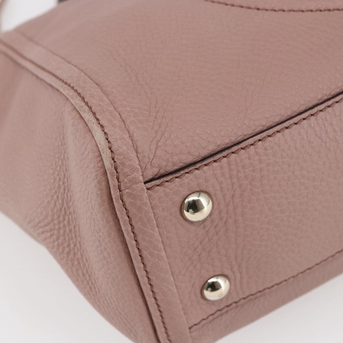 GUCCI Soho Tote Bag Leather Pink Auth ep11088