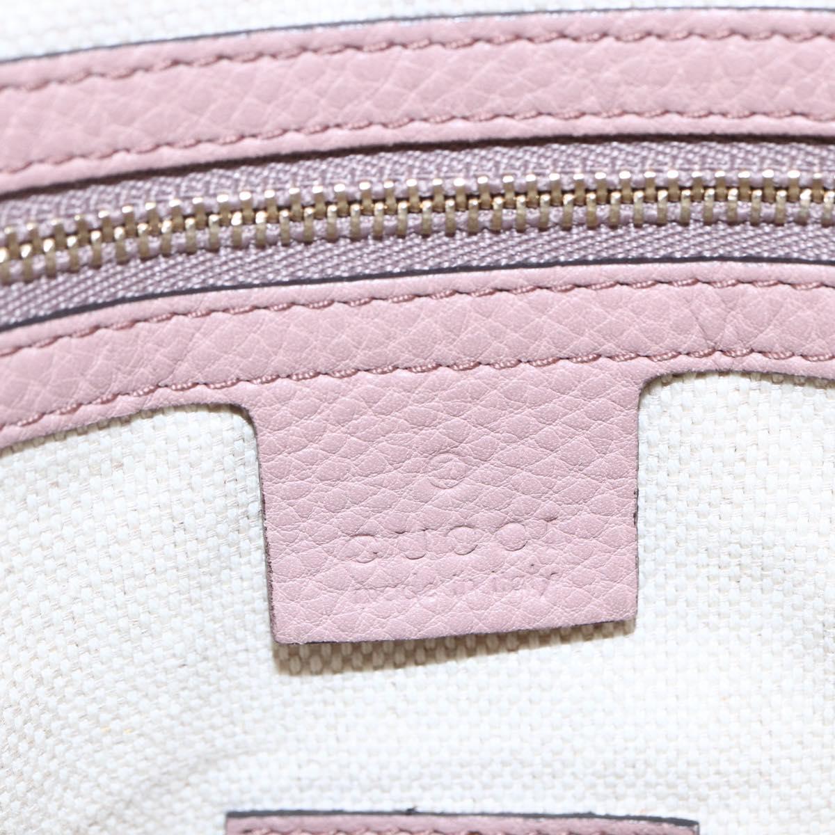 GUCCI Soho Tote Bag Leather Pink Auth ep11088