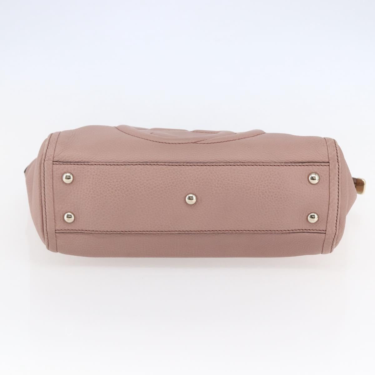 GUCCI Soho Tote Bag Leather Pink Auth ep11088
