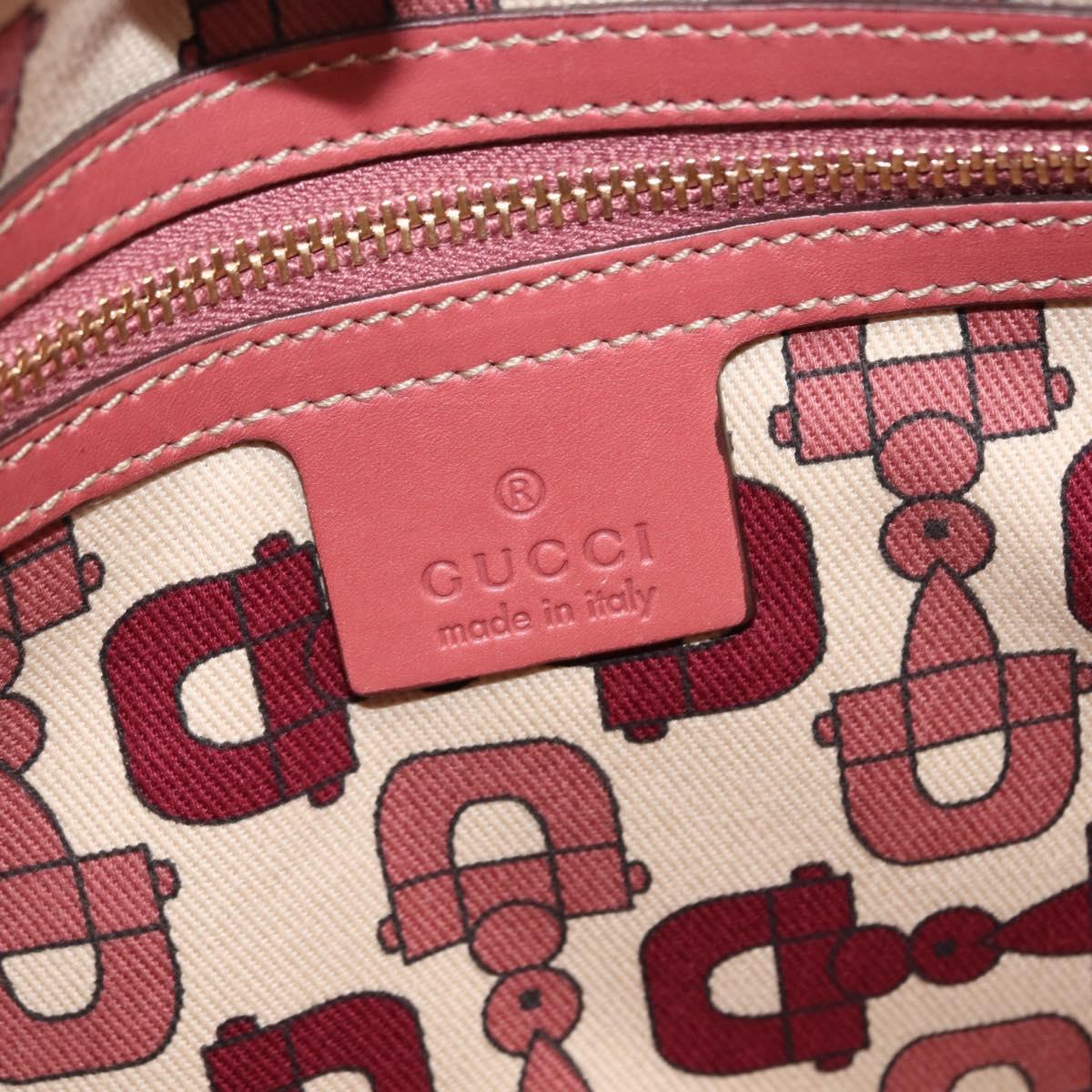GUCCI Guccissima GG Shoulder Bag Leather Pink Auth ep11089