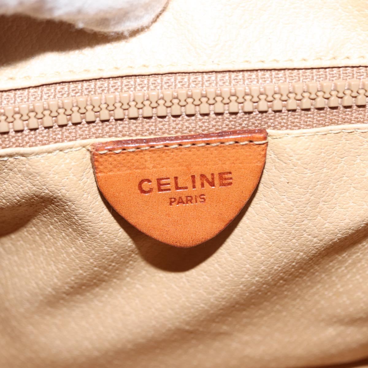 CELINE Macadam Canvas Shoulder Bag PVC Leather Brown Gold Auth ep11093