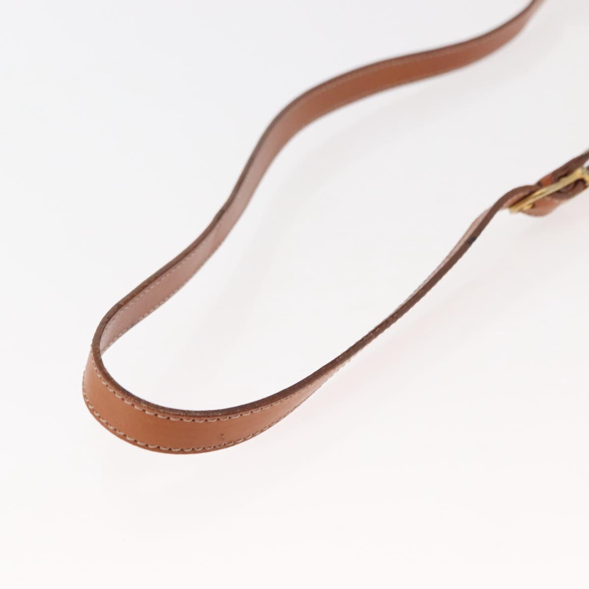 CELINE Macadam Canvas Shoulder Bag PVC Leather Brown Gold Auth ep11093