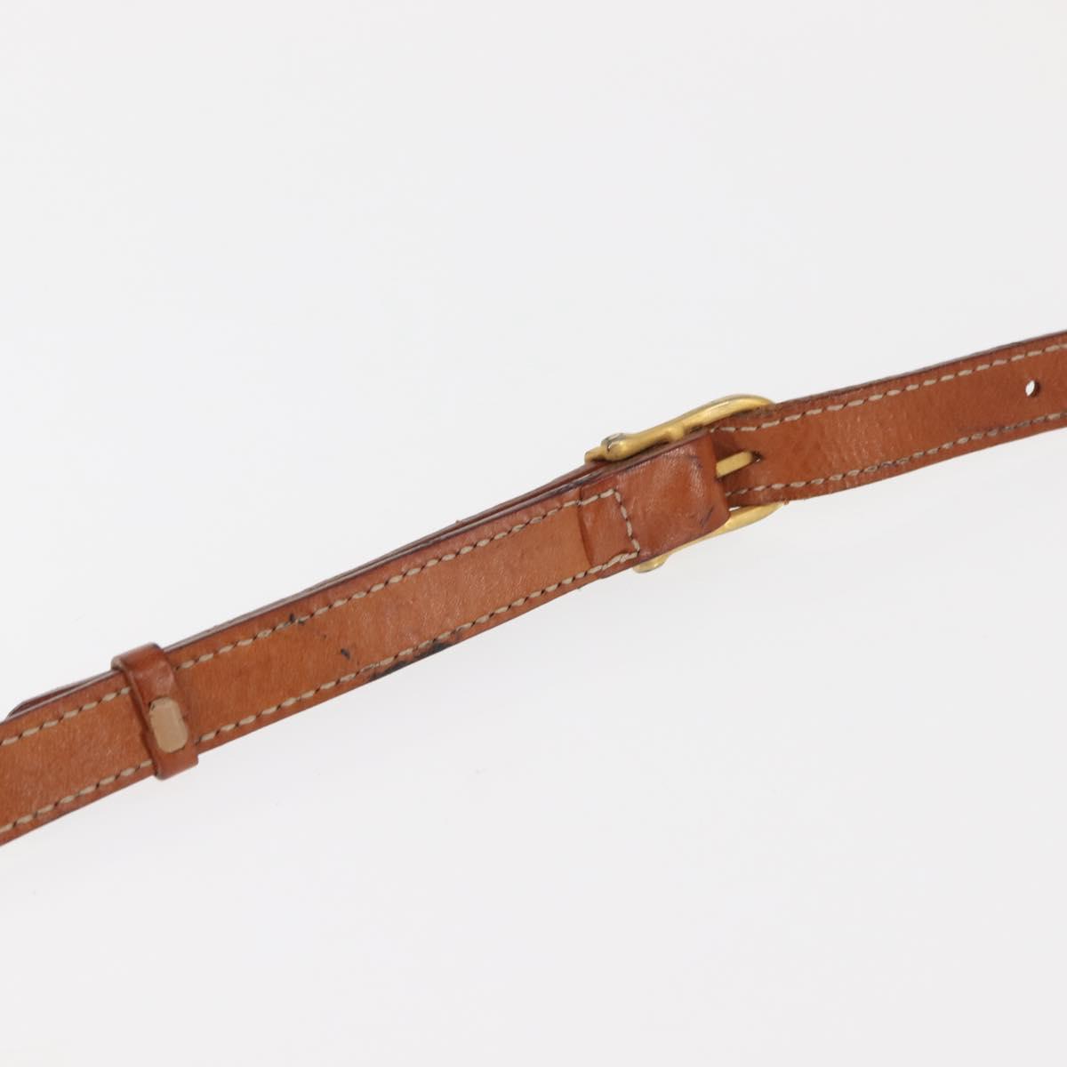 CELINE Macadam Canvas Shoulder Bag PVC Leather Brown Gold Auth ep11093
